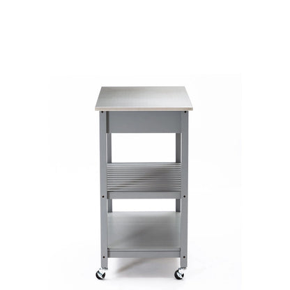 Holland Kitchen Cart With Stainless Steel Top