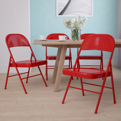 4 Pack Double Braced Metal Folding Chair