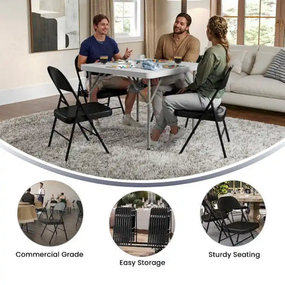 4 Pack Double Braced Metal Folding Chair
