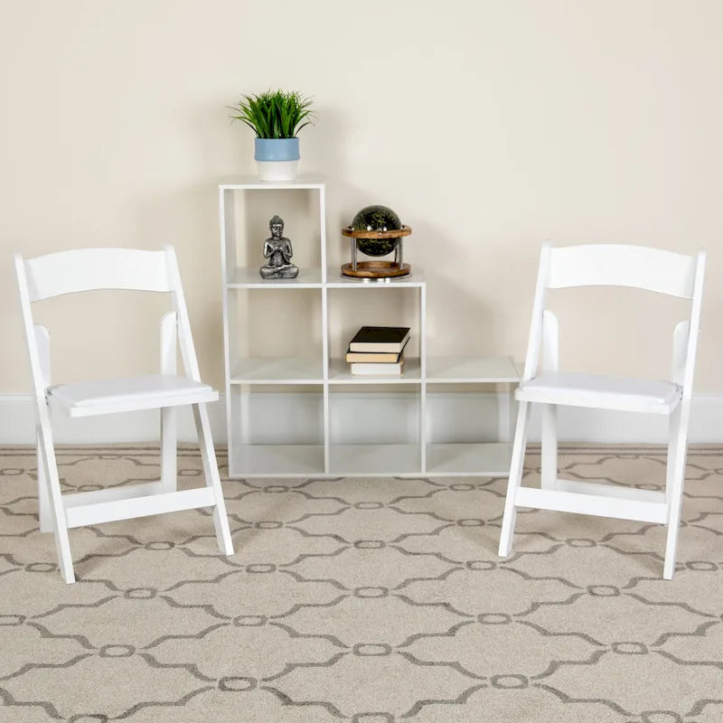 Vinyl-padded Wood Folding Chair (Set of 4)