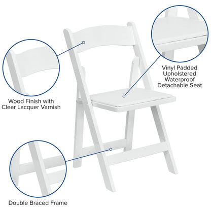 Vinyl-padded Wood Folding Chair (Set of 4)