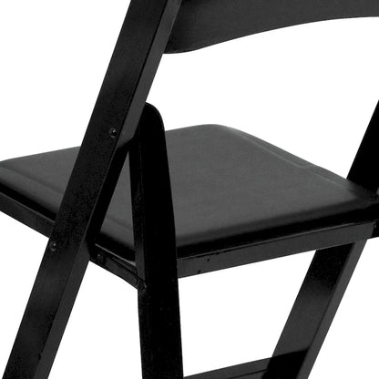 Vinyl-padded Wood Folding Chair (Set of 4)