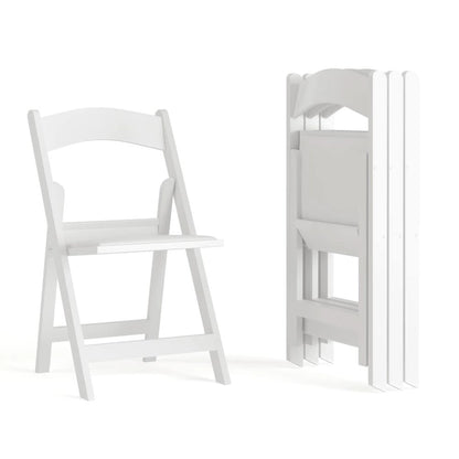 Lightweight Resin Folding Chairs with Vinyl Seats (Set of 4)