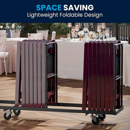 Lightweight Resin Folding Chairs with Vinyl Seats (Set of 4)