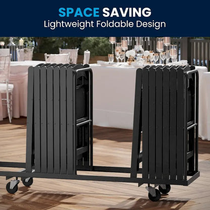 Lightweight Resin Folding Chairs with Vinyl Seats (Set of 4)
