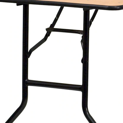 6-Foot Rectangular Wood Folding Banquet Table with Clear Coated Finished Top - 72D x 30W x 30.25H