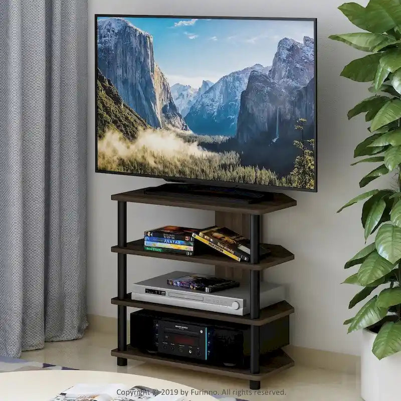 Furinno Turn-N-Tube Easy Assembly 4-Tier Petite TV Stand