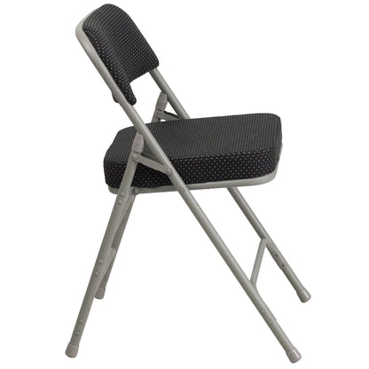 4 Pack Curved Triple Braced & Hinged Fabric Upholstered Metal Folding Chair