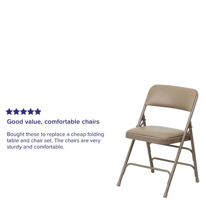 4 Pack Curved Triple Braced & Double Hinged Metal Folding Chair