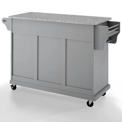 Crosley Solid Granite Top Kitchen Cart/Island In Vintage Grey - 51.5 W x 18 D x 34 H