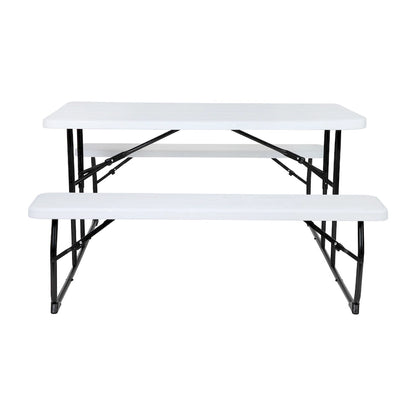 All-In-One Folding Picnic Table and Bench Set - Adult Size, Wood Grain