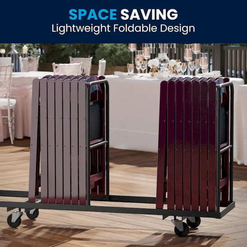 Set of 2 Folding Chairs with Padded Seats - 18D x 17.25W x 30.75H