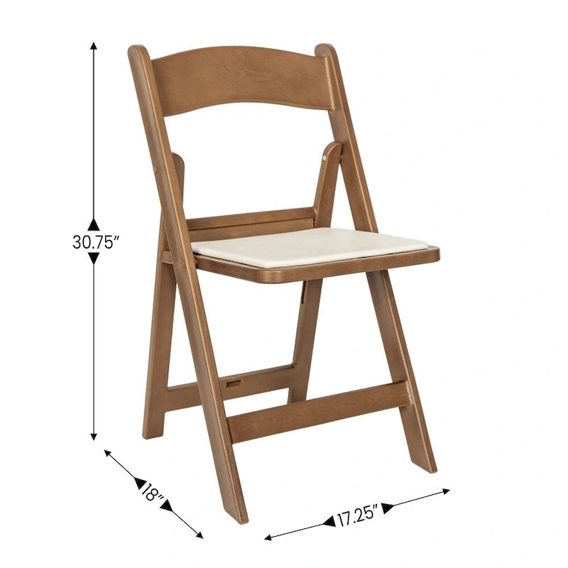 Set of 2 Folding Chairs with Padded Seats - 18D x 17.25W x 30.75H