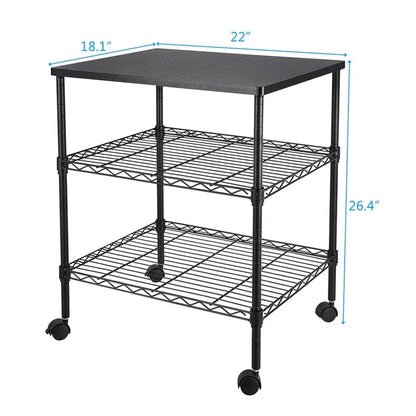 3 Tiers Rolling Storage Rack,Microwave Cart on Wheels