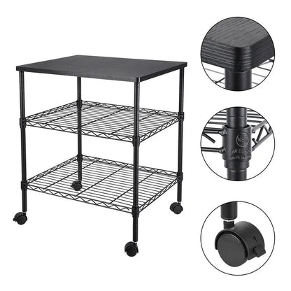 3 Tiers Rolling Storage Rack,Microwave Cart on Wheels
