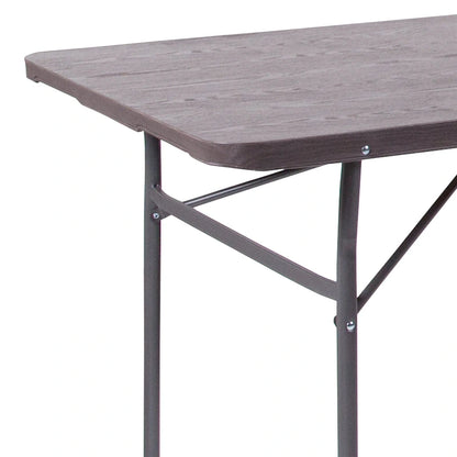 30W x 72L Bi-Fold Plastic Banquet and Event Folding Table with Carrying Handle - 72D x 30W x 29H