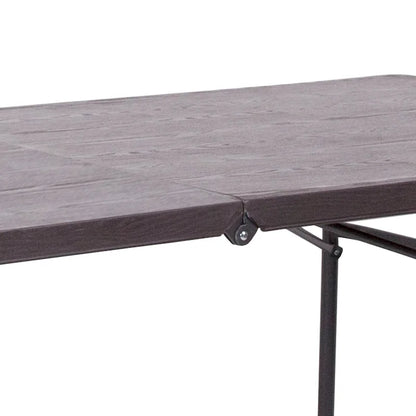 30W x 72L Bi-Fold Plastic Banquet and Event Folding Table with Carrying Handle - 72D x 30W x 29H
