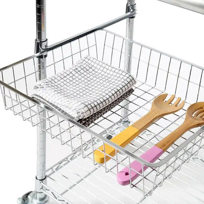 Porch & Den Allerton Stainless Steel Kitchen Work Table Cart