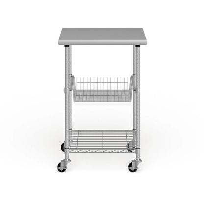 Porch & Den Allerton Stainless Steel Kitchen Work Table Cart