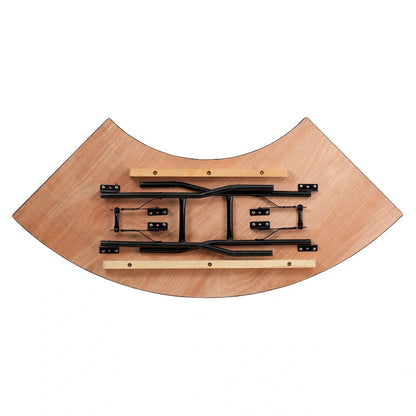 4-foot Serpentine Wood Folding Banquet Table - 24W x 48D x 30.25H - 24W x 48D x 30.25H