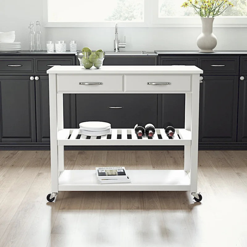 Crosley Full Size Granite Top Kitchen Prep Cart - 43W x 17D x 35H