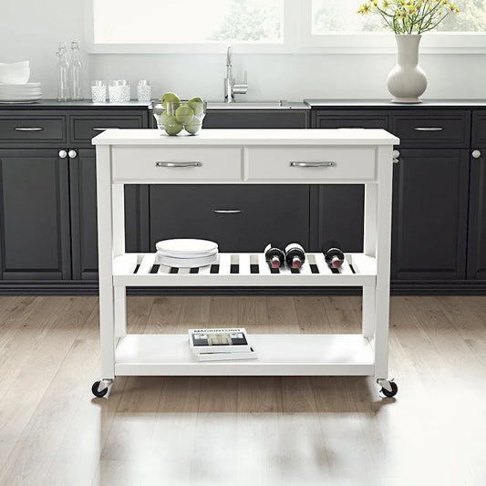 Crosley Full Size Granite Top Kitchen Prep Cart - 43W x 17D x 35H