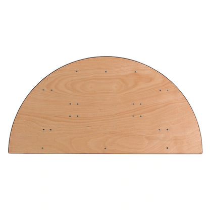 5-Foot Half-Round Wood Folding Banquet Table - Event & Catering Table