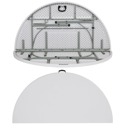 6-Foot Round Bi-Fold Plastic Event Folding Table with Handle