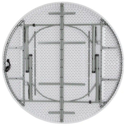 6-Foot Round Bi-Fold Plastic Event Folding Table with Handle