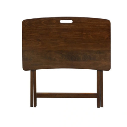 Copper Grove Goosefoot Folding TV Tray Table with Solid Hardwood