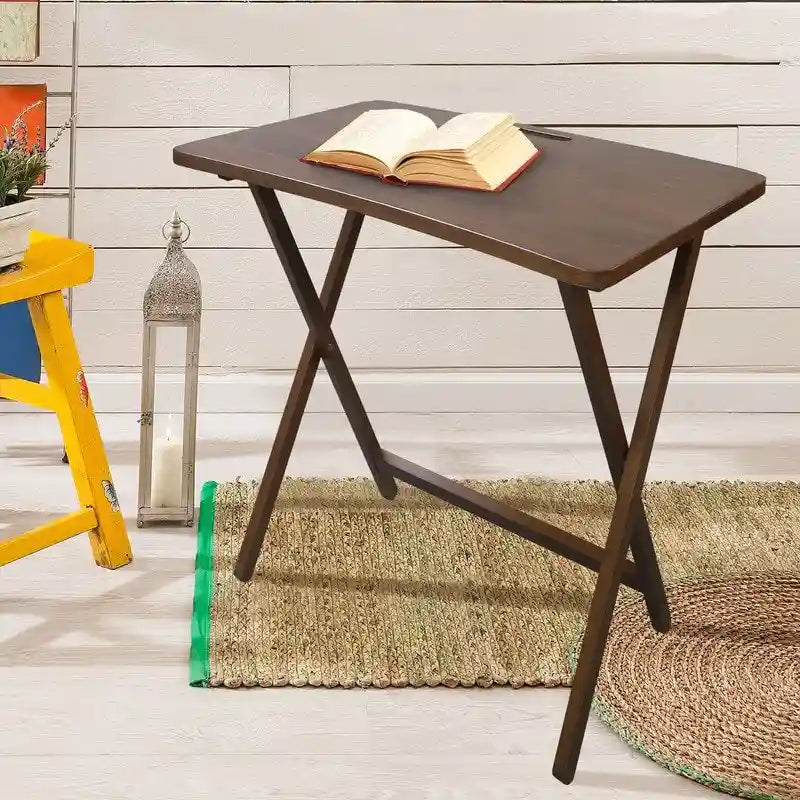 Copper Grove Goosefoot Folding TV Tray Table with Solid Hardwood