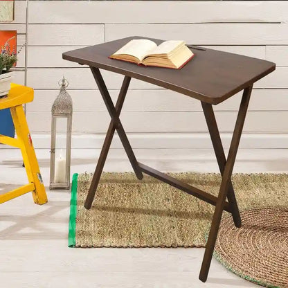 Copper Grove Goosefoot Folding TV Tray Table with Solid Hardwood
