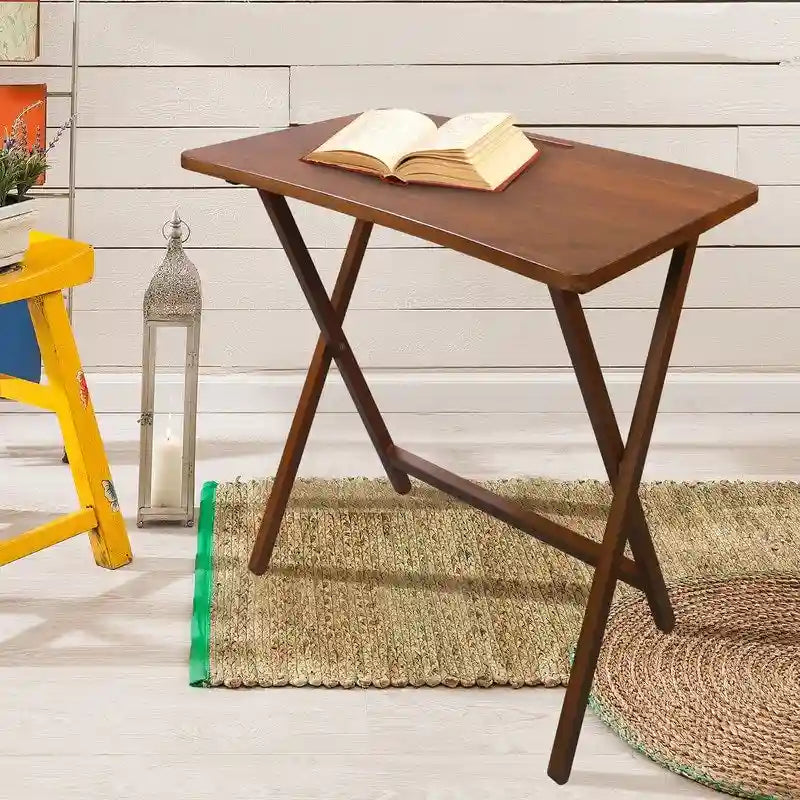 Copper Grove Goosefoot Folding TV Tray Table with Solid Hardwood