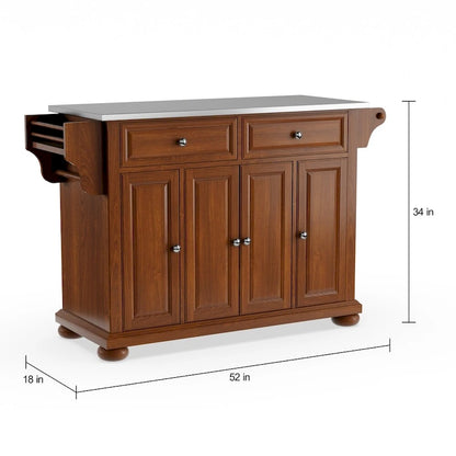 Crosley Alexandria Stainless Steel Top Full Size Kitchen Island/Cart - 18d x 51.5w x 34h
