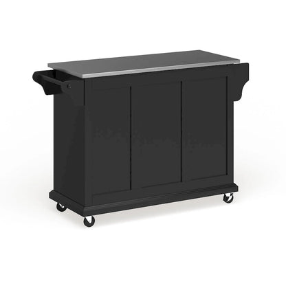 Crosley Full Size Black Finish Stainless Steel Top Kitchen Cart/ Island - 18d x 51.5w x 36h