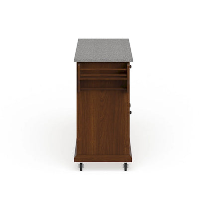 Crosley Full Size Granite Top Kitchen Cart in Cherry - 18d x 51.5w x 36h
