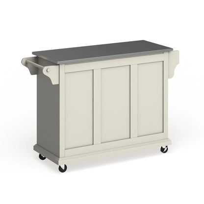 Crosley White Finish Stainless Steel Top Kitchen Cart and Island - 18d x 51.5w x 36h