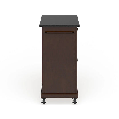 Crosley Compact Solid Black Granite Top Portable Kitchen Cart/ Island in Vintage Mahogany Finish - 18d x 31w x 35.5h