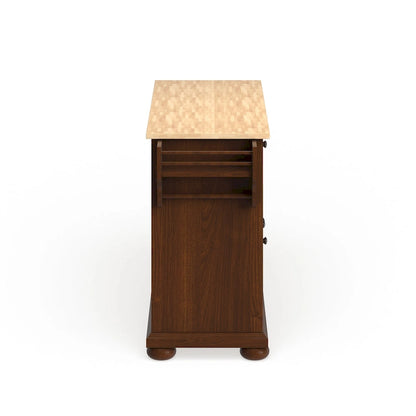 Crosley Alexandria Wood Top Full Size Kitchen Island/Cart in Classic Cherry Finish - 18d x 51.5w x 34h