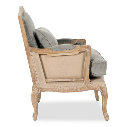 Classic Home Brittani Upholstered Grey Arm Chair - 38Hx29Wx31D
