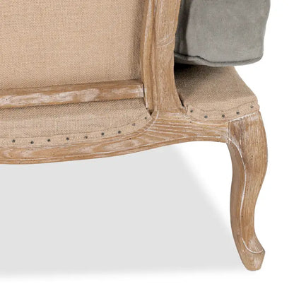 Classic Home Brittani Upholstered Grey Arm Chair - 38Hx29Wx31D