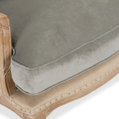 Classic Home Brittani Upholstered Grey Arm Chair - 38Hx29Wx31D