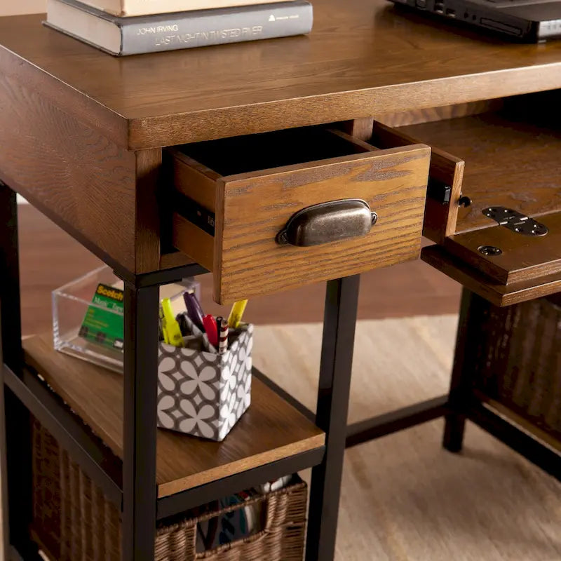 SEI Furniture Dandelion Industrial Wood Desk