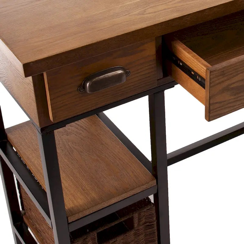 SEI Furniture Dandelion Industrial Wood Desk