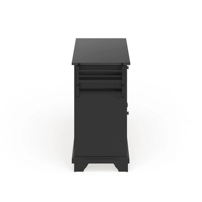 Crosley Lafayette Granite Top Kitchen Island in Black Finish - 51.5W x 18D x 36H