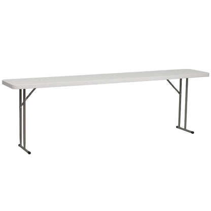 18D x96L White Plastic Folding Indoor-Outdoor Training Table
