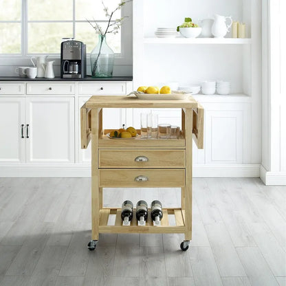 Crosley Bristol Double Drop Leaf Kitchen Cart Natural - 15.13d x 45w x 35.25h