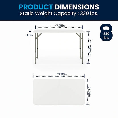 Plastic Height Adjustable Folding Table