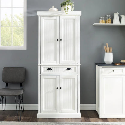 Crosley Seaside Distressed White Kitchen Pantry