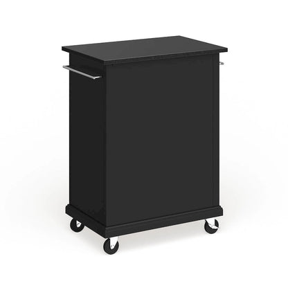Crosley Compact Solid Black Granite Top Portable Kitchen Cart/ Island in Black Finish - 18d x 31w x 35.5h